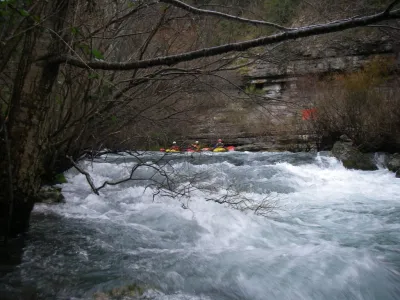 Entrée du rapide le plus difficile de la descente (classe 3+).